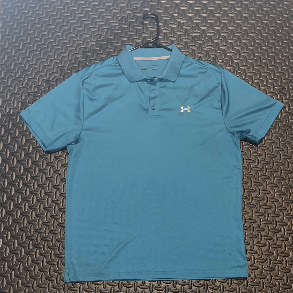 Under Armour HeatGear Polo Shirt Blue Mens Large